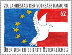 Sondermarke 20. Jahrestag der Volksabstimmung über den EU-Beitritt Österreichs