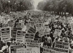 Afroamerikanische DemonstrantInnen beim berühmten Marsch auf Washington im Jahr 1963