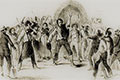 Arbeiterinnen vor dem Stephansdom im Mai 1848